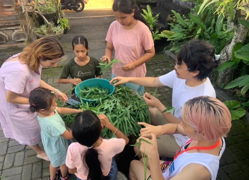 バリ料理造りの準備